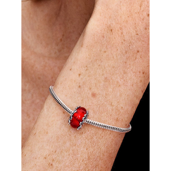Pandora Sterling Silver Christmas Magic Murano Glass Charm Image 2