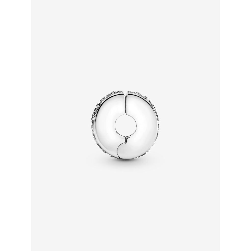 Pandora Sterling Silver Clear Pave Clip Charm Image 5
