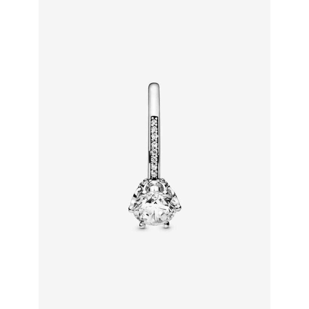 Pandora Sterling Silver Clear Sparkling Crown Solitaire Ring Image 7
