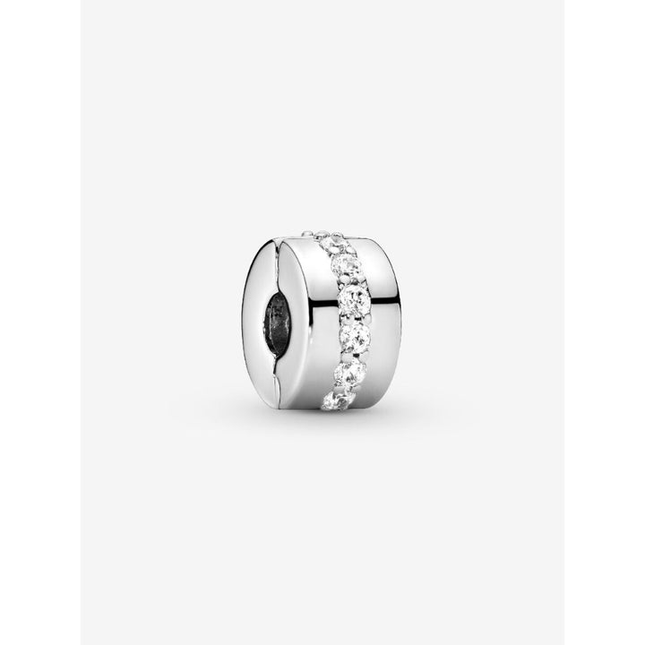 Pandora Sterling Silver Clear Sparkling Row Clip Charm Image 1