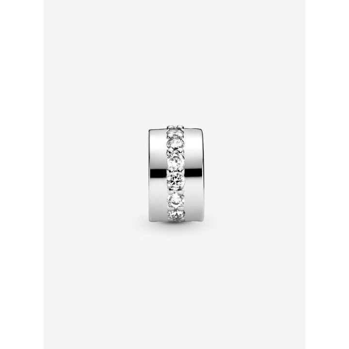 Pandora Sterling Silver Clear Sparkling Row Clip Charm Image 5
