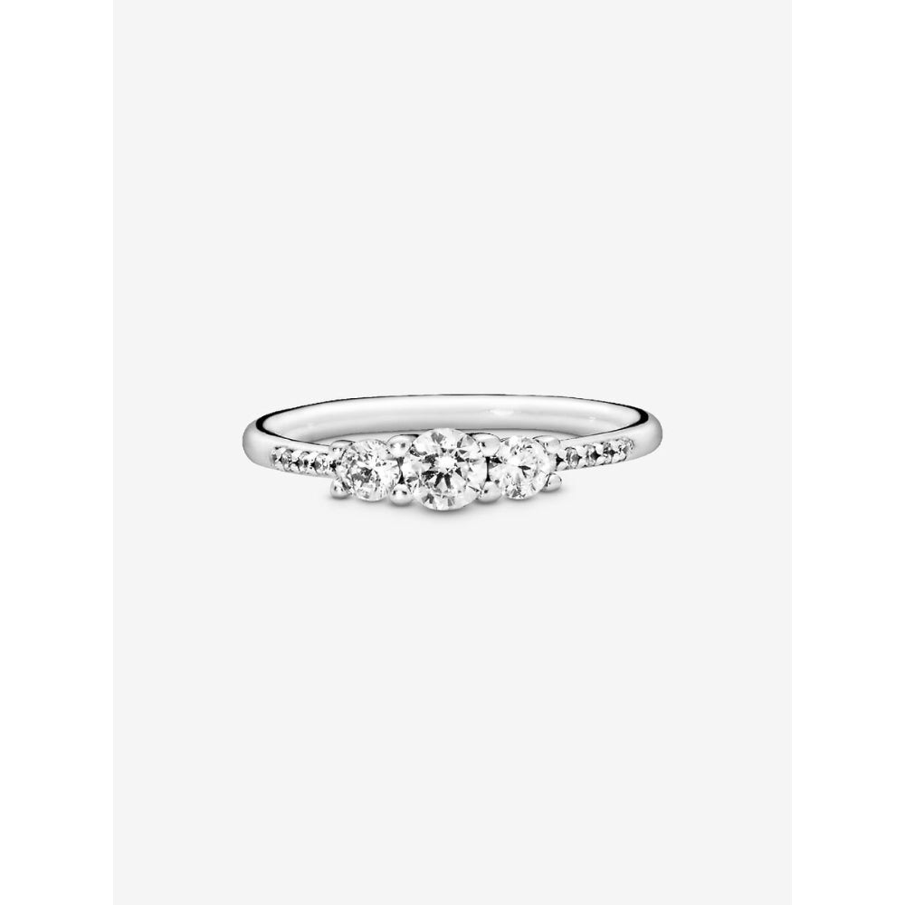 Pandora Sterling Silver Clear Three - Stone Ring Image 5