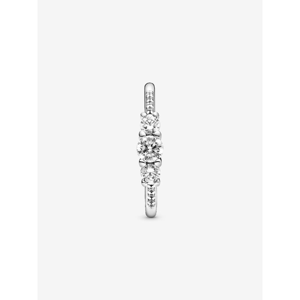Pandora Sterling Silver Clear Three - Stone Ring Image 6
