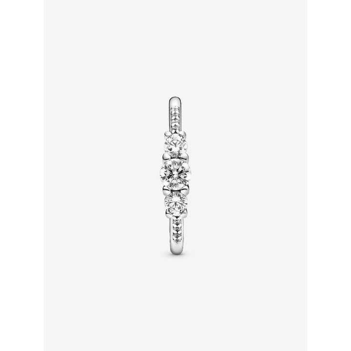 Pandora Sterling Silver Clear Three - Stone Ring Image 6