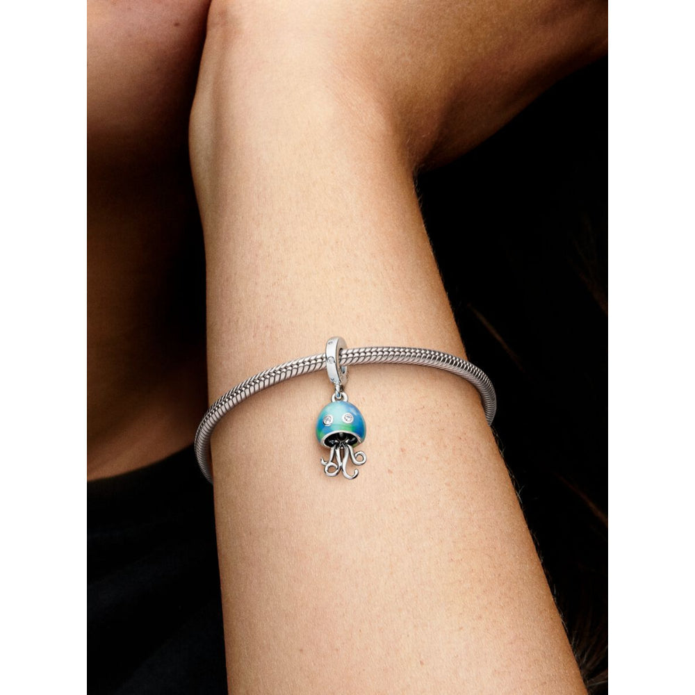 Pandora Sterling Silver Colour - Changing Jellyfish Dangle Charm Image 2
