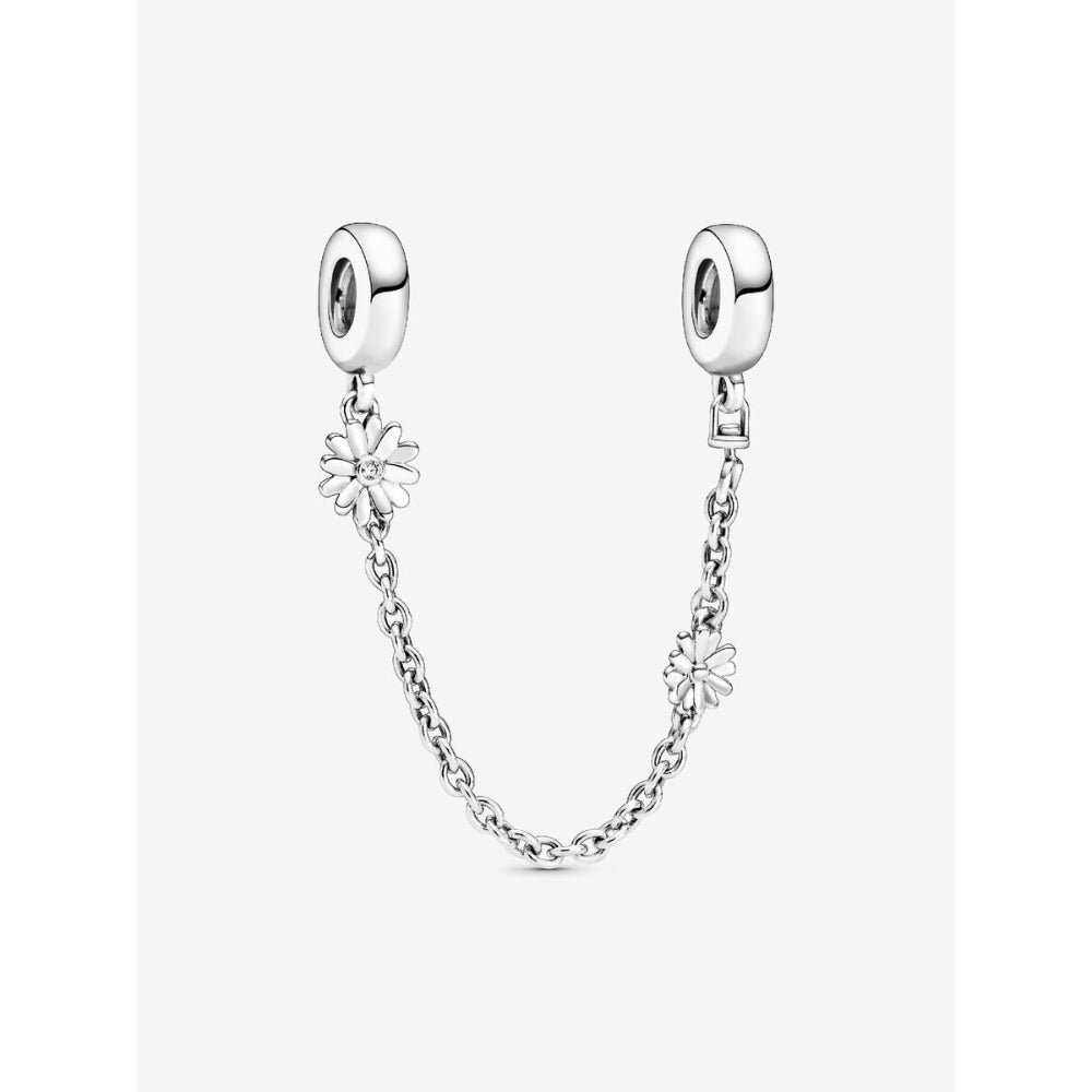 Pandora Sterling Silver Daisy Flower Safety Chain Charm Image 1