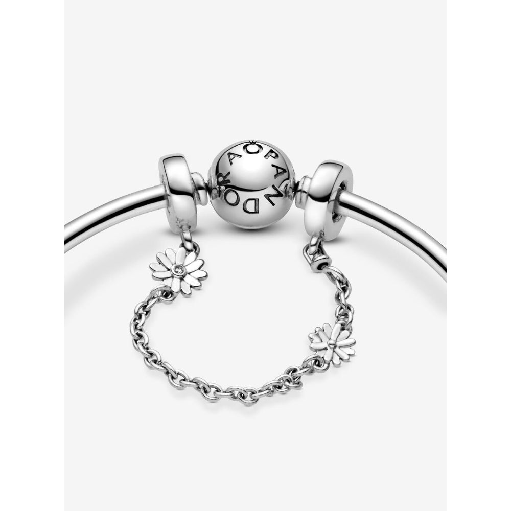 Pandora Sterling Silver Daisy Flower Safety Chain Charm Image 4