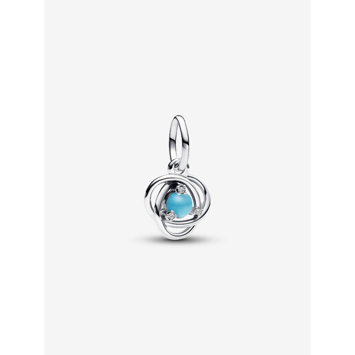 Pandora Sterling Silver December Birthstone Blue Eternity Circle Dangle Charm Image 1