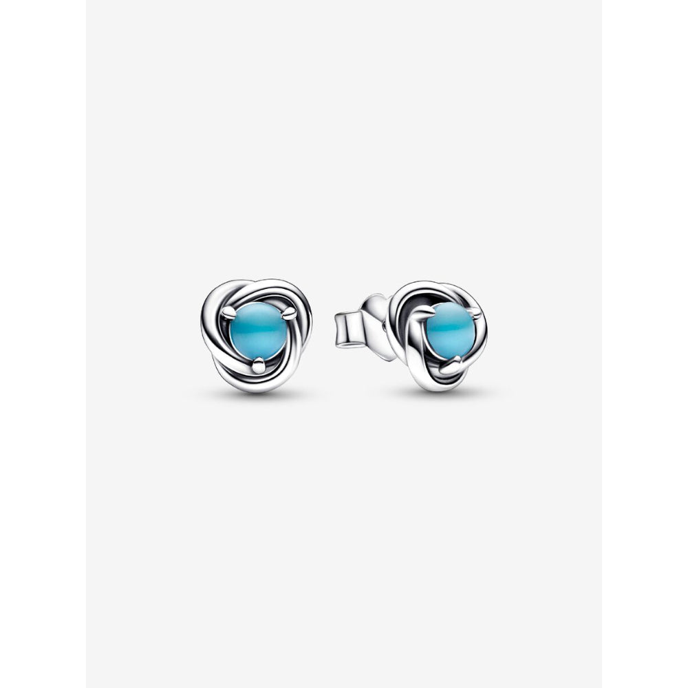 Pandora Sterling Silver December Birthstone Eternity Circle Stud Earrings Image 1