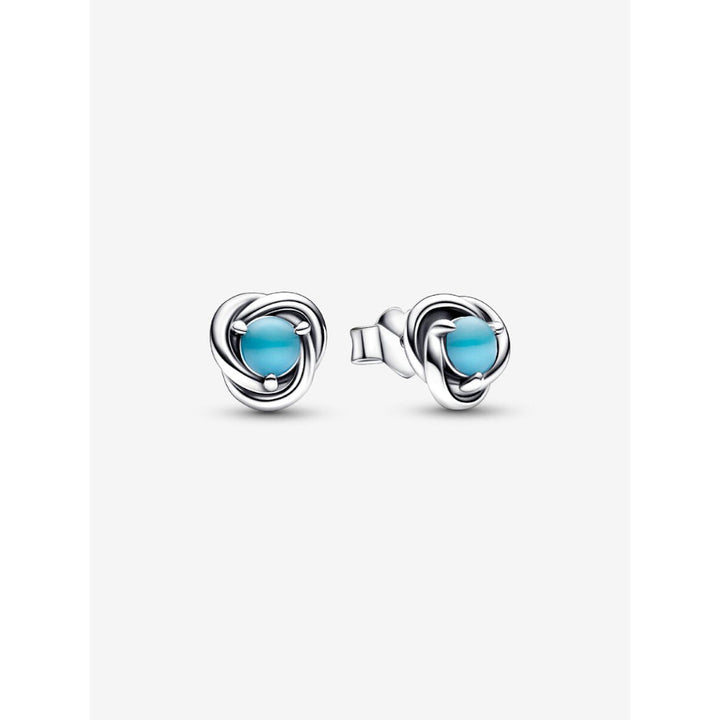 Pandora Sterling Silver December Birthstone Eternity Circle Stud Earrings Image 1