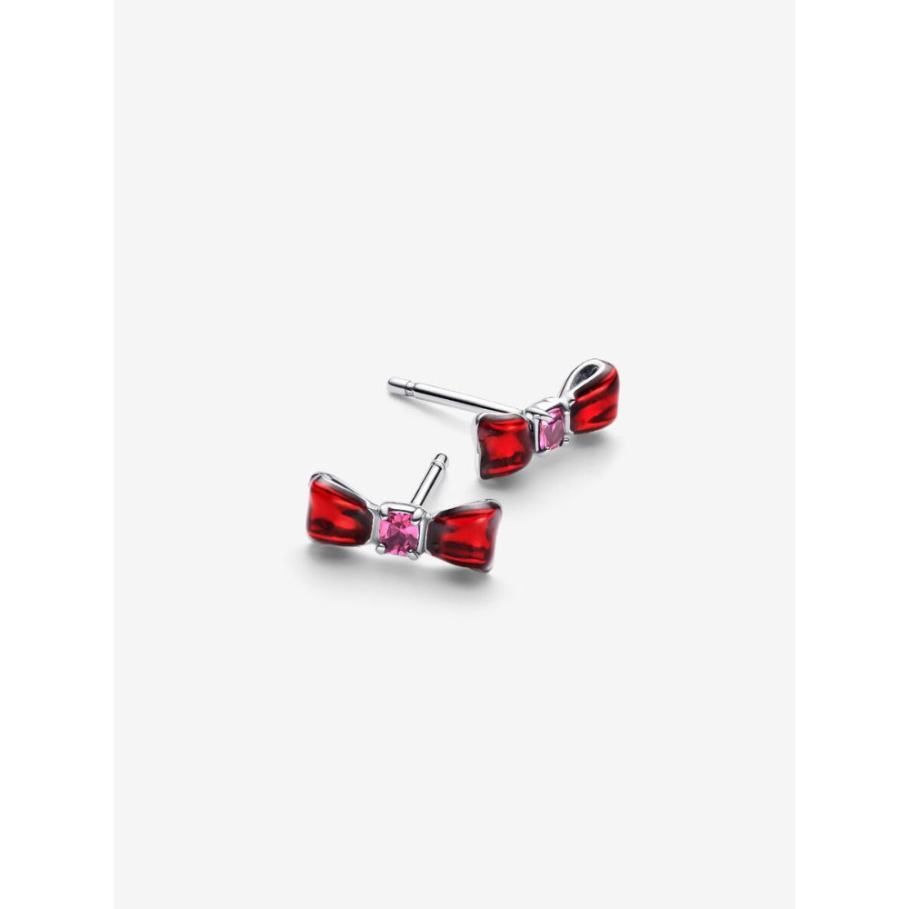 Pandora Sterling Silver Disney Snow White Bow Stud Earrings Image 5