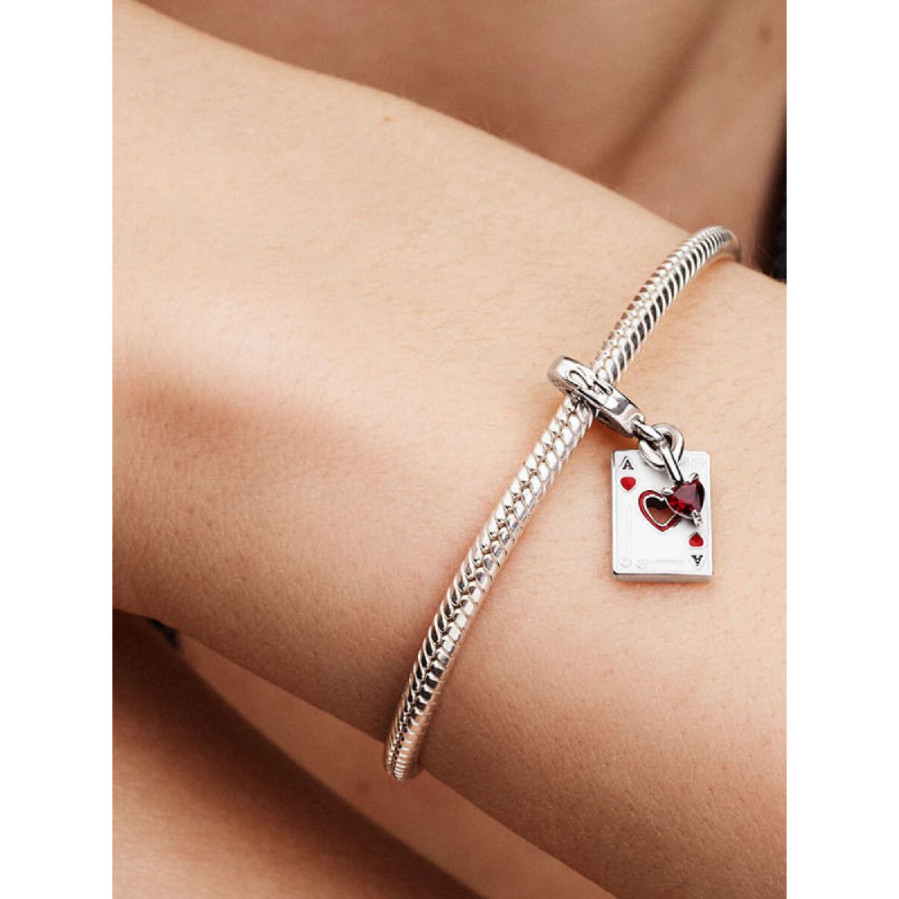 Pandora Sterling Silver Disney Villains Queen of Hearts Double Dangle Charm Image 2