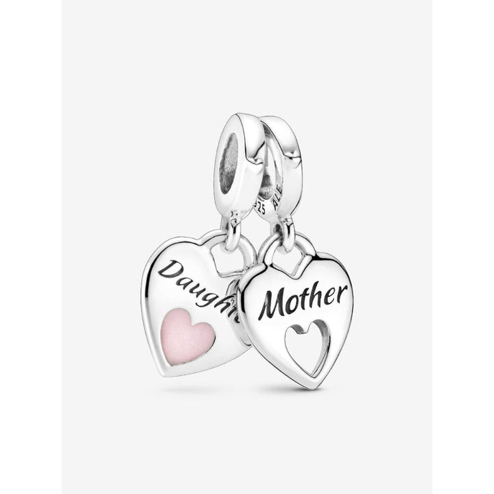 Pandora Sterling Silver Double Heart Split Dangle Charm Image 1