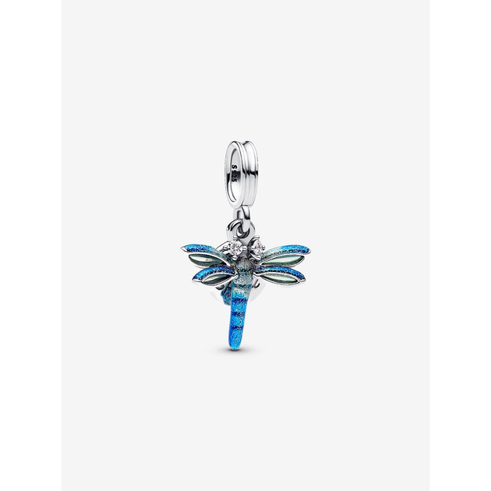 Pandora Sterling Silver Dragonfly Double Dangle Charm Image 1