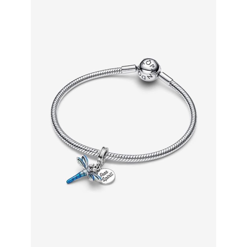 Pandora Sterling Silver Dragonfly Double Dangle Charm Image 6
