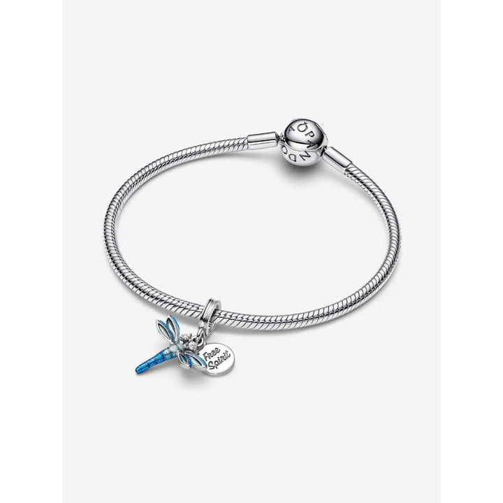 Pandora Sterling Silver Dragonfly Double Dangle Charm Image 6