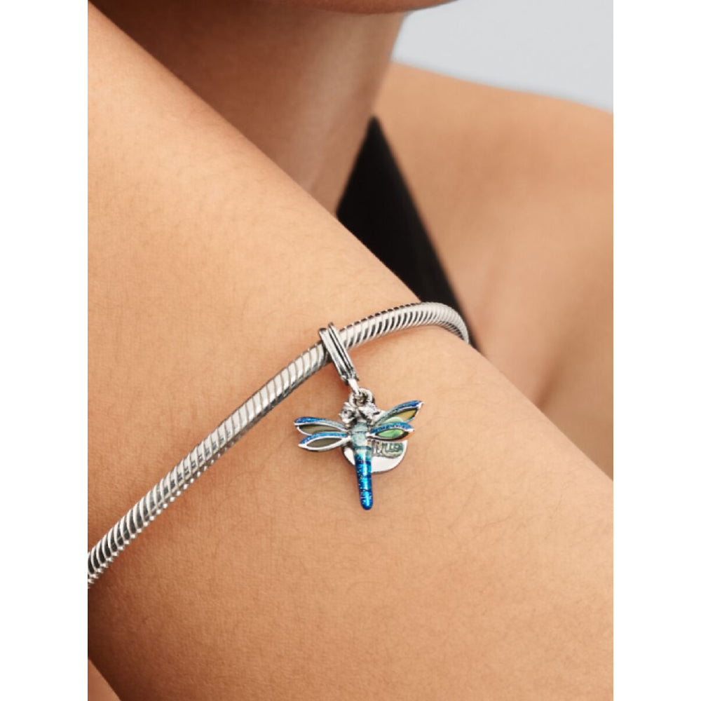 Pandora Sterling Silver Dragonfly Double Dangle Charm Image 2