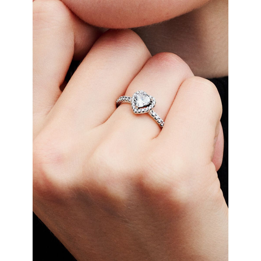 Pandora Sterling Silver Elevated Heart Ring Image 2