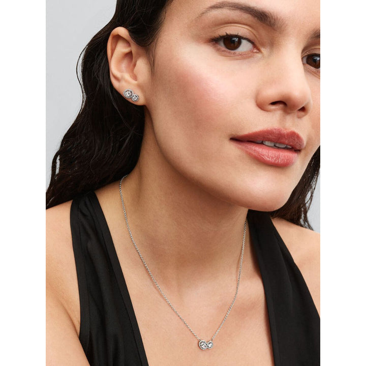 Pandora Sterling Silver Embracing Halo Necklace Image 4