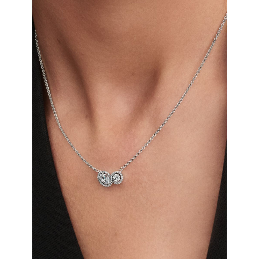 Pandora Sterling Silver Embracing Halo Necklace Image 2