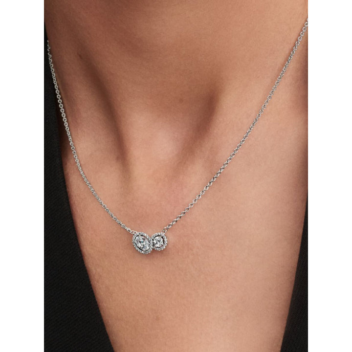 Pandora Sterling Silver Embracing Halo Necklace Image 2