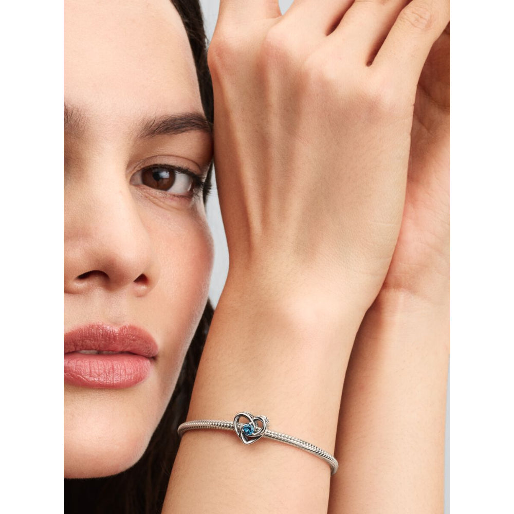Pandora Sterling Silver Entwined Heart & Stones Charm Image 2