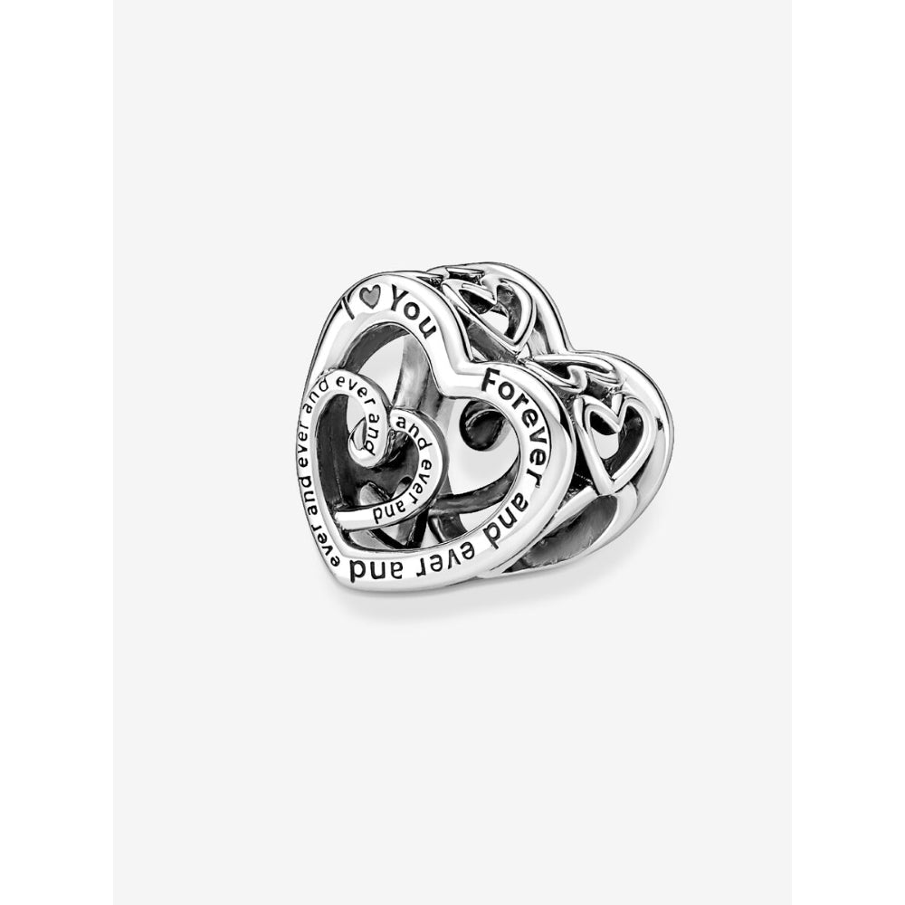 Pandora Sterling Silver Entwined Infinite Hearts Charm Image 5