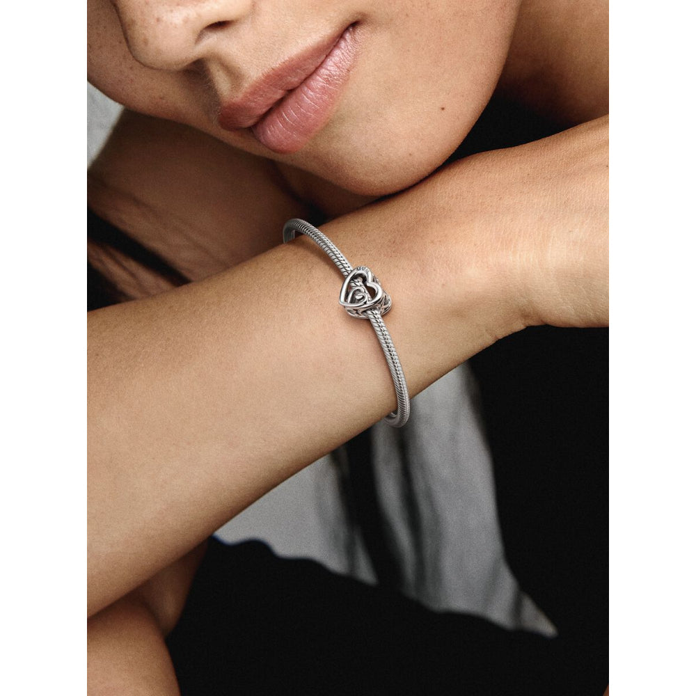 Pandora Sterling Silver Entwined Infinite Hearts Charm Image 2