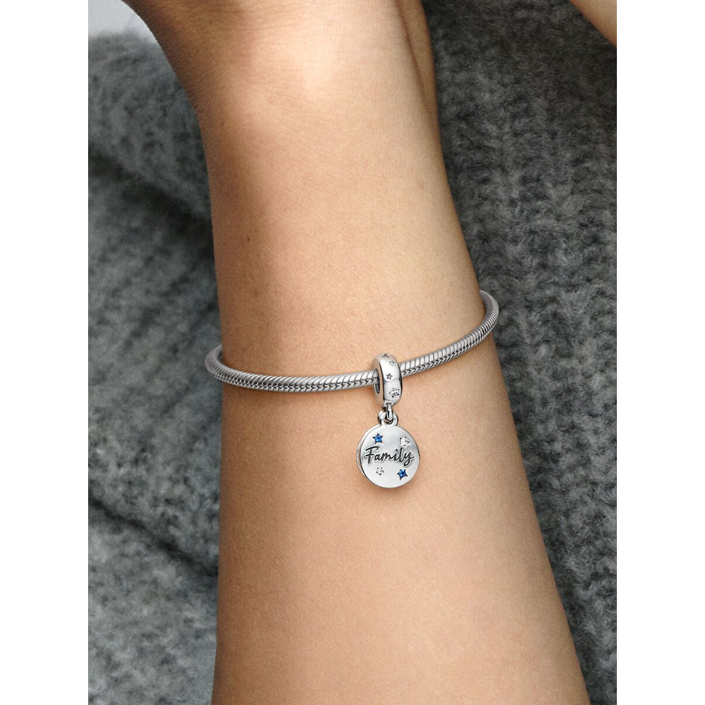 Pandora Sterling Silver Family Love Double Dangle Charm Image 2