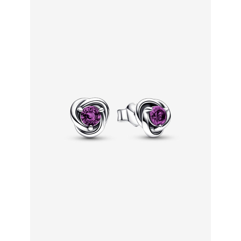 Pandora Sterling Silver February Birthstone Eternity Circle Stud Earrings Image 1