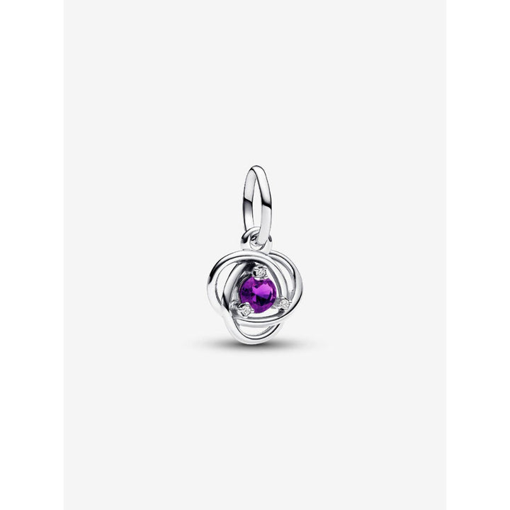 Pandora Sterling Silver February Eternity Circle Dangle Charm Image 1
