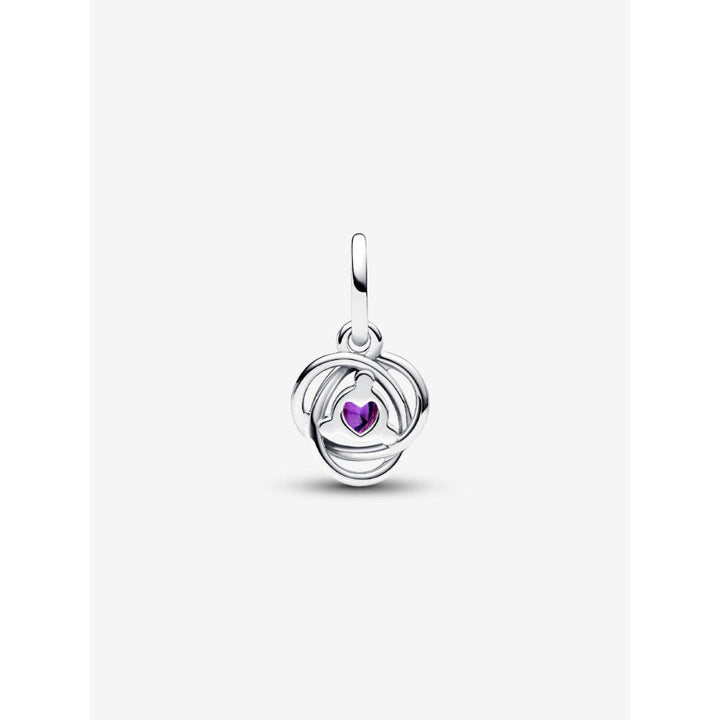 Pandora Sterling Silver February Eternity Circle Dangle Charm Image 5