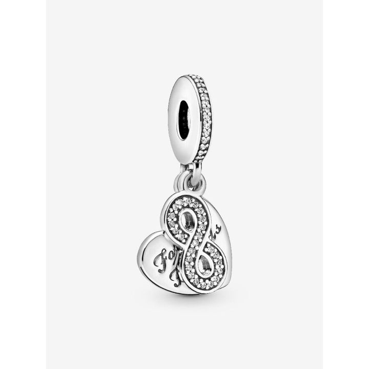 Pandora Sterling Silver Forever Friends Heart Dangle Charm Image 1