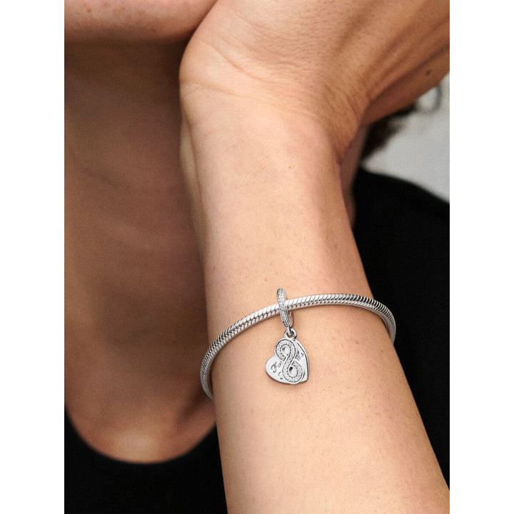 Pandora Sterling Silver Forever Friends Heart Dangle Charm Image 2