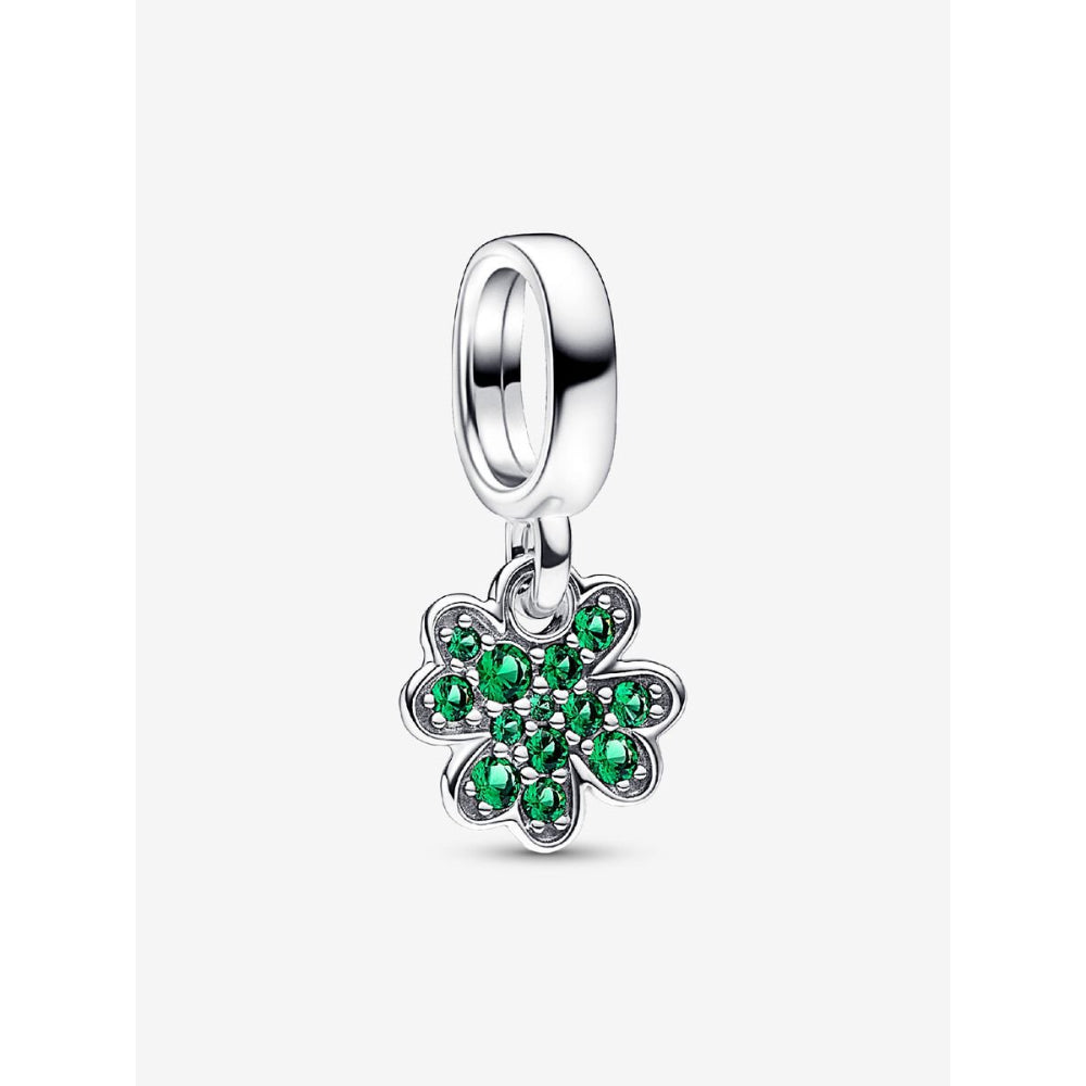 Pandora Sterling Silver Four Leaf Clover Dangle Charm Image 1