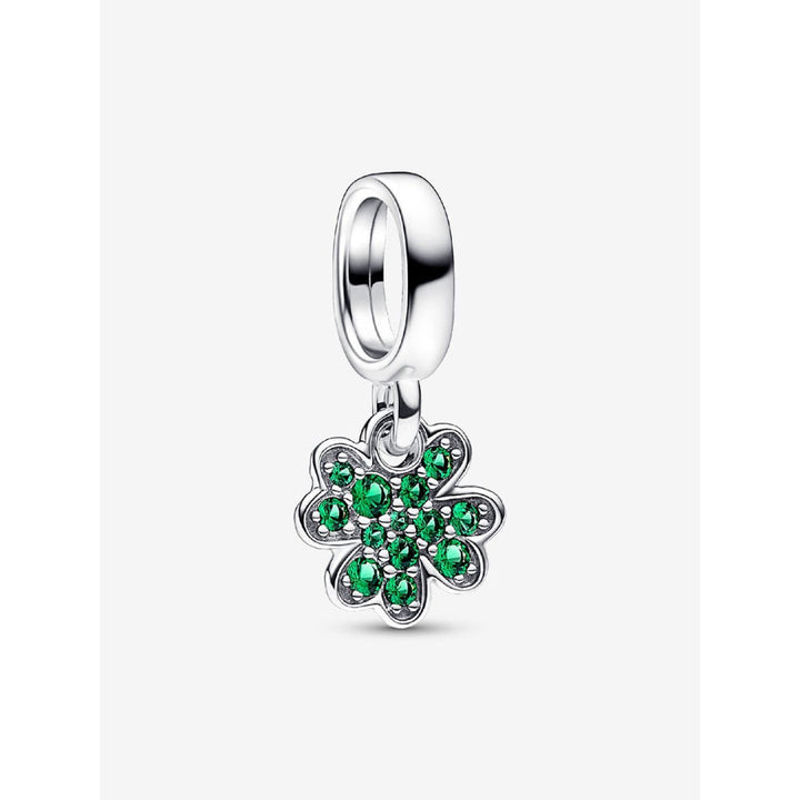 Pandora Sterling Silver Four Leaf Clover Dangle Charm Image 1