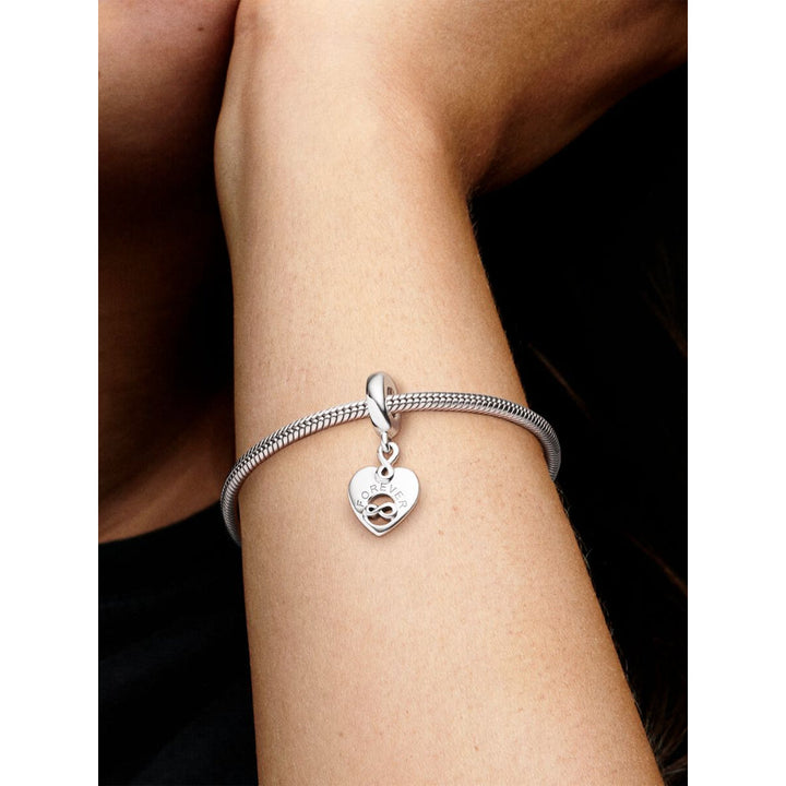 Pandora Sterling Silver Friends Forever Heart Dangle Charm Image 2