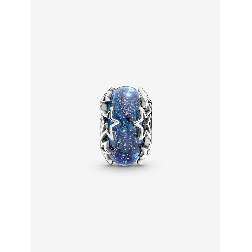 Pandora Sterling Silver Galaxy Blue & Star Murano Charm Image 4