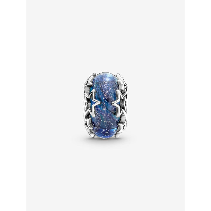 Pandora Sterling Silver Galaxy Blue & Star Murano Charm Image 4