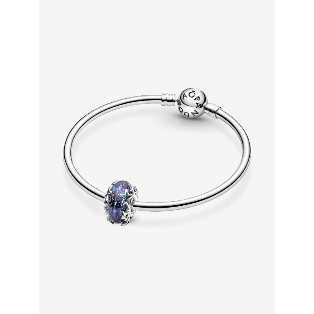 Pandora Sterling Silver Galaxy Blue & Star Murano Charm Image 5