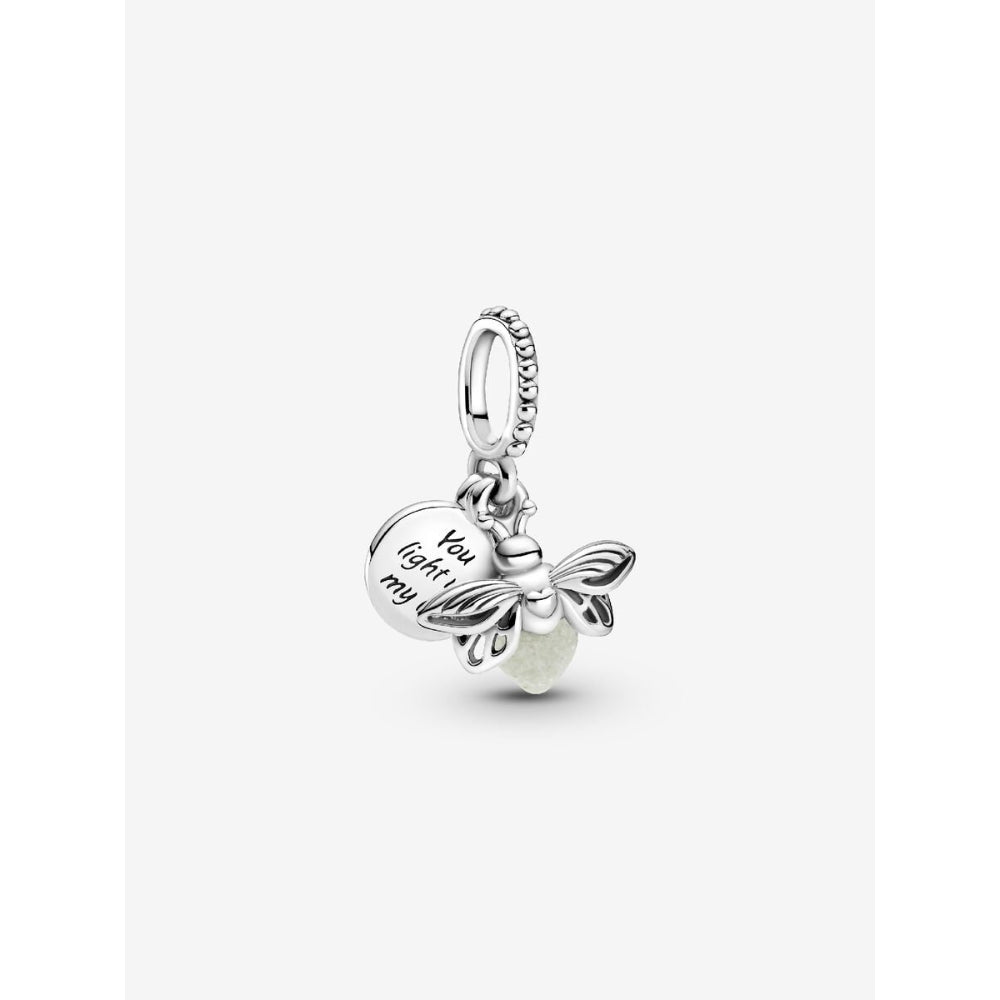 Pandora Sterling Silver Glow - In - The - Dark Firefly Dangle Charm Image 1