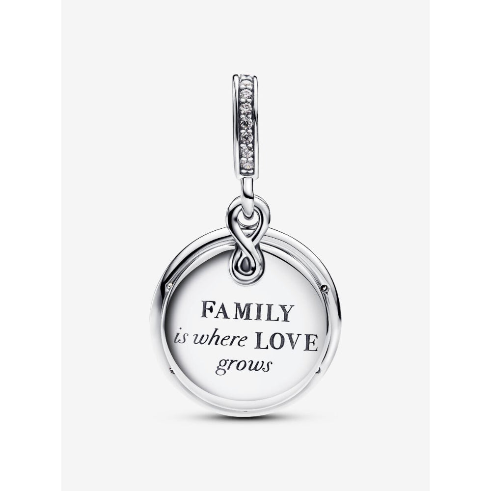 Pandora Sterling Silver Glow - In - The - Dark Infinity Tree Double Dangle Charm Image 5