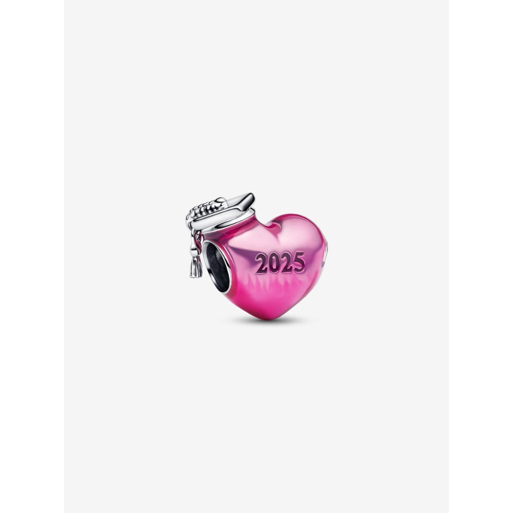 Pandora Sterling Silver Graduation 2025 Heart Charm Image 1