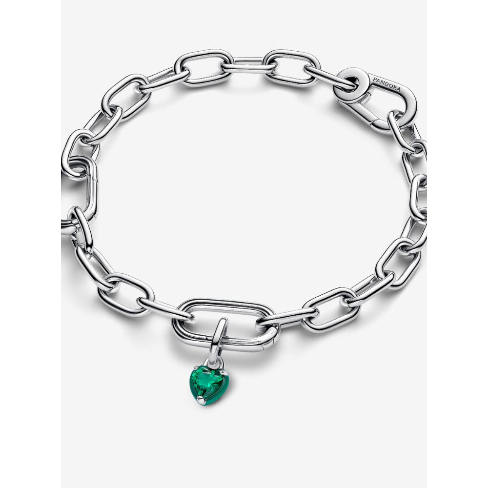 Pandora Sterling Silver Green Chakra Heart Mini Dangle Charm Image 6