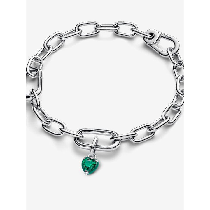 Pandora Sterling Silver Green Chakra Heart Mini Dangle Charm Image 6