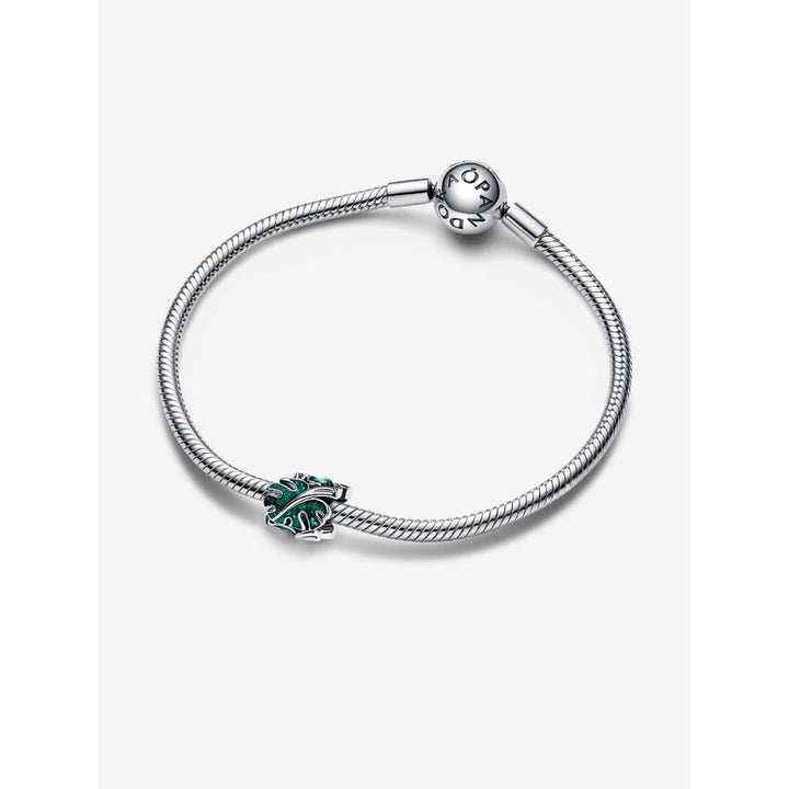 Pandora Sterling Silver Green Monstera Leaves Charm Image 5