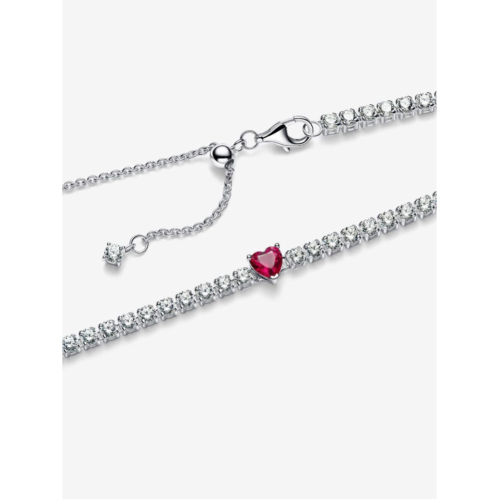 Pandora Sterling Silver Halo Heart Choker Image 4