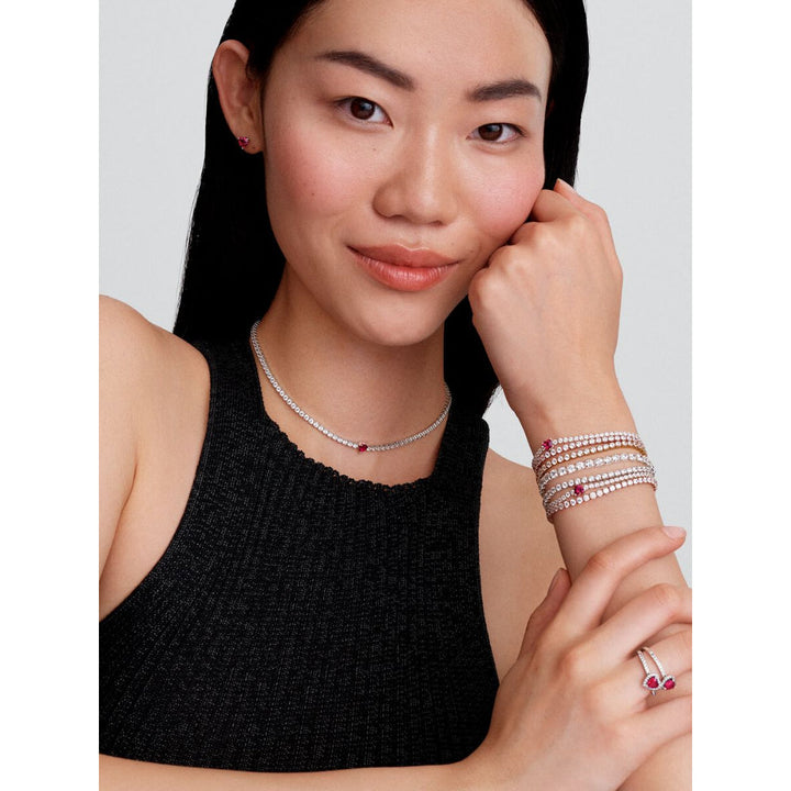 Pandora Sterling Silver Halo Heart Choker Image 2