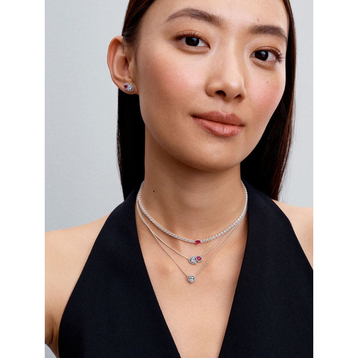 Pandora Sterling Silver Halo Heart Choker Image 3