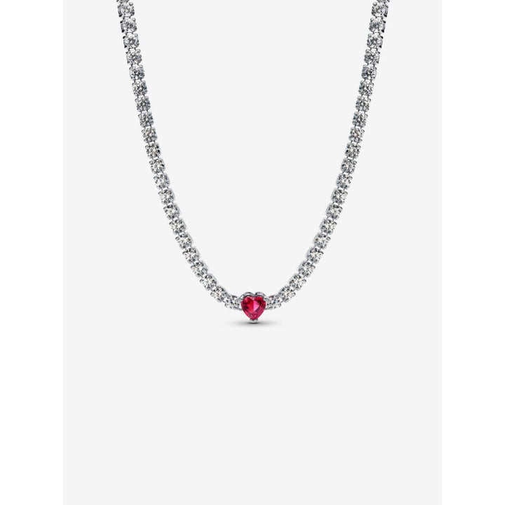 Pandora Sterling Silver Halo Heart Choker Image 1